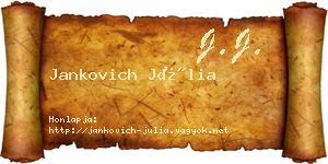 Jankovich Júlia névjegykártya