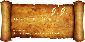 Jankovich Júlia névjegykártya